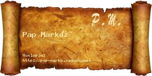 Pap Markó névjegykártya