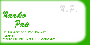 marko pap business card